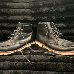 Thursday Boot Company Black Leather Moc-Toe Boots